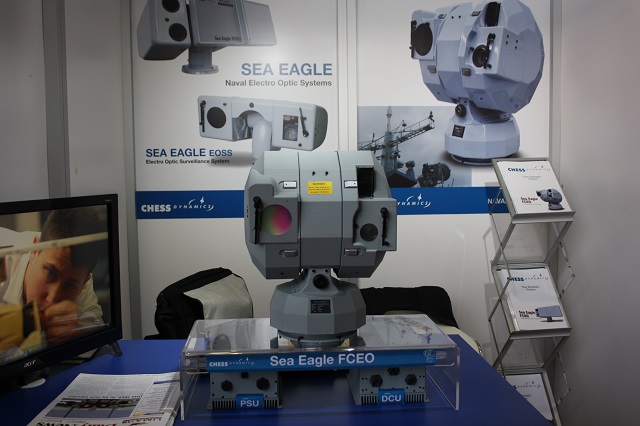 At the Langkawi International Maritime & Aerospace exhibition, LIMA 2015 held in Malaysia last week, British company Chess Dynamics showcased the Sea Eagle FCEO naval electro optic fire control system. Sea Eagle FCEO employs an advanced electro optical sensor suite to provide 24 hour target acquisition, tracking and gun engagement. Variants of the system are operational with a number of navies around the world, including the Royal Navy.