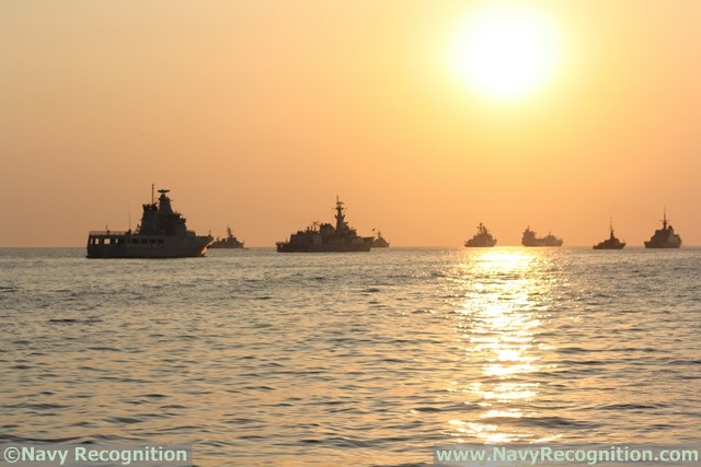 The maritime display at sunset during LIMA 2015