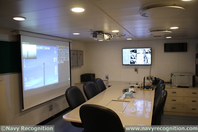 The briefing and command room aboard RSS Independence