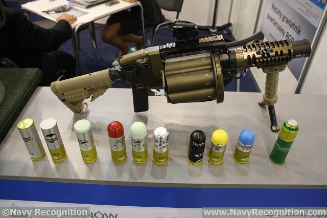 At the 13th Baltic Military Fair BALT-MILITARY-EXPO 2014 currently held in Gdansk, Poland, ZM Tarnow (a member of Polish Defense Holding PHO) showcases its 40mm multi-shot grenade launcher with a special anti-diver grenade ammunition from Arcus Co.