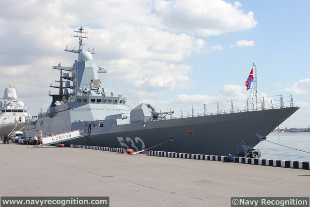Russian Navy Baltic Fleet Steregushchy class corvettes Boiky and Stoiky (Project 20380) have destroyed practice targets simulating enemy vessels in a gun battle drill according to Russian news outlet TASS quoting the fleet spokesman Captain 2nd Rank Vladimir Matveyev.