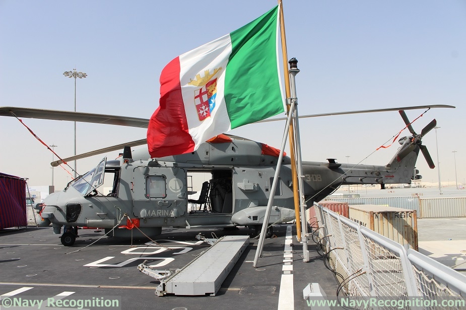 An NH90 NFH aboard ITS Carlo Margottini during DIMDEX 2018