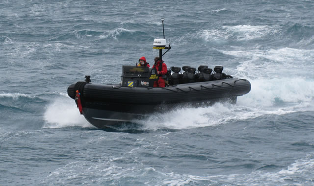 Zodiac MILPRO has supplied two top-of-the- range In board diesel RIBS for use by the advanced new Offshore Patrol Vessel : L’ Adroit. The 87 metre vessel built by DCNS Group will be presented at Navdex. The Zodiac Hurricane Ribs will be central to many of the duties of L’Adroit and will be deployed from a unique launching ramp in the Adroit’s stern. This will enable the RIB to be launched and recovered quickly and safely in extreme sea conditions .