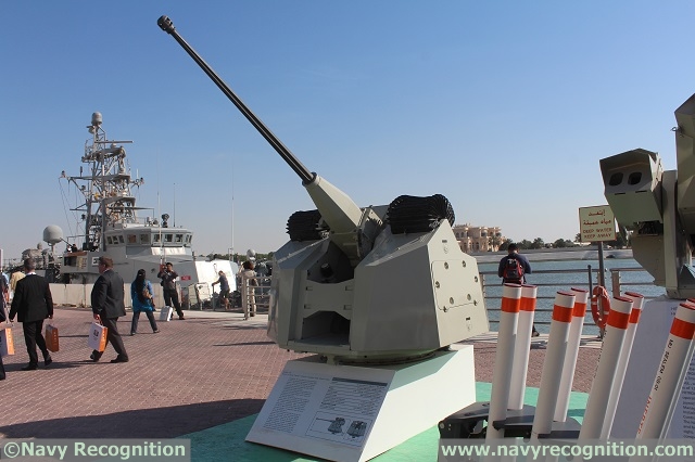 Oto Melara MARLIN WS 30mm Light Naval Weapon System at NAVDEX 2015