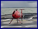 "CAMCOPTER S100" UAV tests were held last week off Lorient onboard the new French Navy OPV L'Adroit. Developed by the Austrian company "Schiebel," this versatile UAV can fly a mission as planned, without any operator action. Its positioning systems (GPS and inertial) guarantee a level of precise navigation and stability, necessary conditions for a landing on a platform at sea.