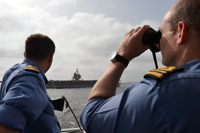 HMS Diamond has joined the USS Enterprise to exercise with US Carrier Strike Group 12 in the Middle East and demonstrate the Type 45's outstanding air defence capabilities.