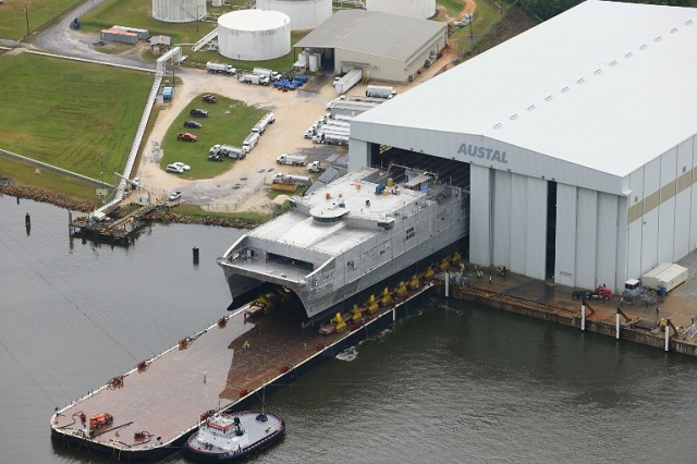 On October 1, 2012, Austal USA successfully completed the launch process of the second Joint High Speed Vessel (JHSV), the recently christened USNS Choctaw County (JHSV 2). This 103-metre high-speed catamaran represents the US Department of Defense’s next generation multi-use platform. It is part of a 10-ship program potentially worth over US$1.6 billion.