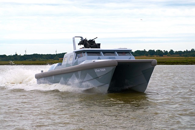 THOR will be starring in the waterborne demonstration adjacent to the ExCel venue and will be proving its capabilities as a fast, stable and multi-role force protection craft. Designed by CTruk, THOR incorporates a range of high-tech equipment provided by the CTruk CAP consortium (see notes for detail). The companies that form CTruk CAP have joined forces to compete in a market dominated by larger corporations.