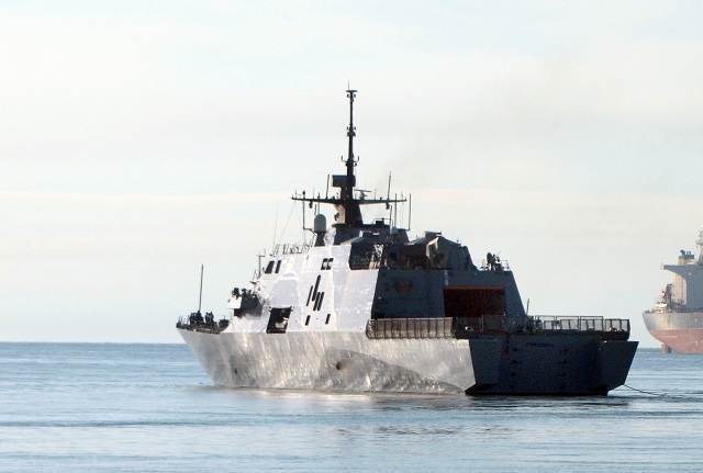 USS Freedom (LCS 1) made its debut in Singapore May 14-19, participating in an international trade show and a maritime exercise with regional navies. Freedom also hosted thousands of visitors, from Singaporean citizens to senior government and military officials, during a series of ship tours.