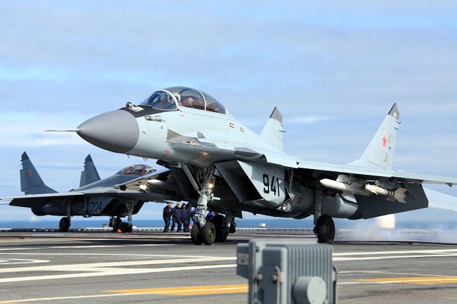 Russian naval aviation pilots are currently learning to operate advanced MiG-29K/KUB (NATO reporting name: Fulcrum-D) multipurpose fighter jets, Defense Minister Sergei Shoigu said during a conference call on Wednesday. "The construction of a ground training facility continues in the city of Yeysk [in the Krasnodar Territory in southwest Russia] to teach flight personnel to operate them [MiG-29K/KUB fighter jets]" 