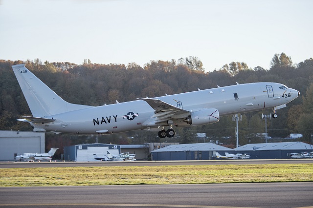Boeing delivered the 12th production P-8A Poseidon on schedule on Oct. 25, enhancing the long-range maritime patrol capabilities of the U.S. Navy. The P-8A departed Boeing Field in Seattle for Naval Air Station Jacksonville, Fla., where it joined the other Poseidon aircraft being used to train Navy crews. The aircraft is the sixth from the second low-rate initial production contract lot awarded in November 2011.