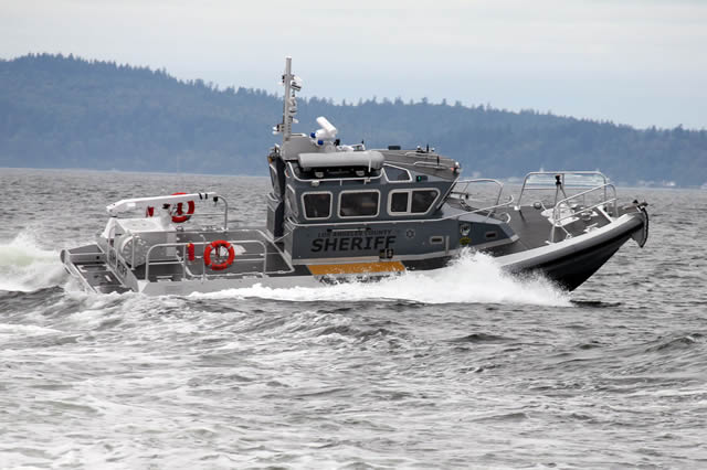 Kvichak Marine Industries, of Seattle, WA, recently delivered a Response Boat Medium – C to the Los Angeles County Sheriff’s Department (LASD). The 45’ x 14’ 7” RBM-C is the sistership of the highly successful USCG RB-M and has been adapted to meet the Chemical, Biological, Radiological, Nuclear, and Explosives (CBRNE) detection mission requirements of the L.A. County Sheriff’s department. A roof mounted RS-700 Gamma/Neutron Radiation Detection System from RSI enables the vessel to quickly and accurately measure and locate natural and man-made radioactive elements.