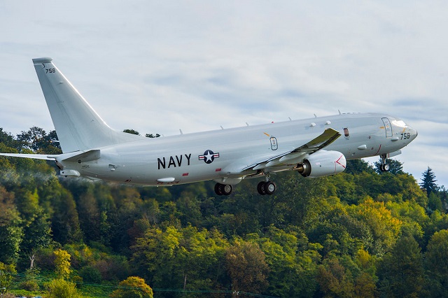 aircraft to the U.S. Navy ahead of schedule October 14, where it joined other Poseidon aircraft being used to train Navy crews. The P-8A departed Boeing Field in Seattle for Naval Air Station Jacksonville, Fla., and was Boeing’s fifth delivery this year.