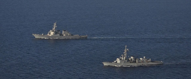 In mid-August , the French Navy (Marine Nationale) Georges Leygues-class anti--submarine warfare frigate Montcalm (D 642) and the U.S. Navy Arleigh Burke Flight II Class destroyer USS Porter (DDG 78) conducted a passing exercise (PASSEX) in the eastern Mediterranean sea.