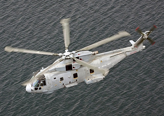 The AgustaWestland Merlin HM1 is the anti-submarine warfare helicopter of the Royal Navy