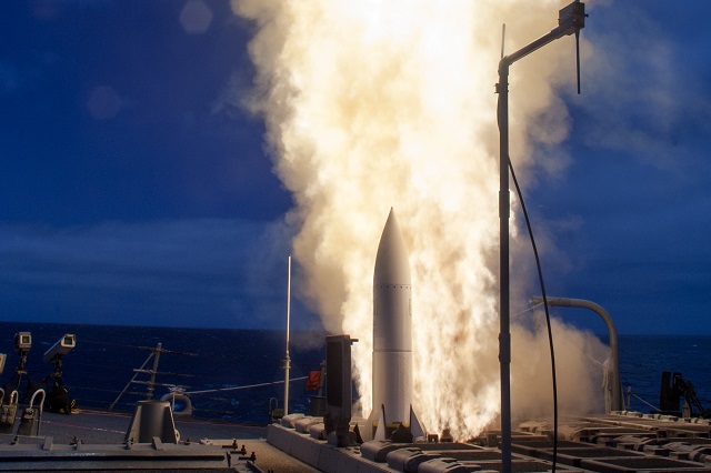 The U.S. Navy authorized ships in the Aegis Combat Weapon System baselines 5.3 and 3.A.0 series to carry the Raytheon Company Standard Missile-6 (SM-6). The authorization expands the missile's use from five ships to more than 35 ships.