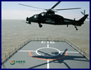 The Chinese Army (PLA) released some interesting pictures showing a Z-10 attack helicopter conducting deck trials at sea with a Chinese Navy (PLAN) Type 072A-class landing ship (NATO designation Yuting-III-class). The helicopter reportedly belongs to the 5th helicopter brigade of the 1st Army of the Nanjing Military Region while the vessel is from the East Sea Fleet of the PLA Navy (hull number 913 "Baxian Shan").