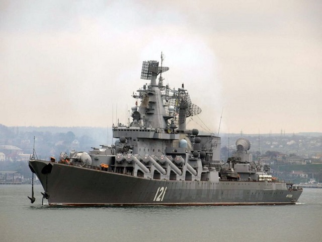 Russian president Vladimir Putin has issued orders for the Flagship of the Russian Navy Black Sea fleet, the Moskva cruiser (Project 1164 Atlant / Slava class), to work together with a French naval group led by nuclear-powered aircraft carrier Charles De Gaulle which is departing for Syria this week. The Moskva is currently covering the Russian base in Latakia from the Mediterranean Sea.
