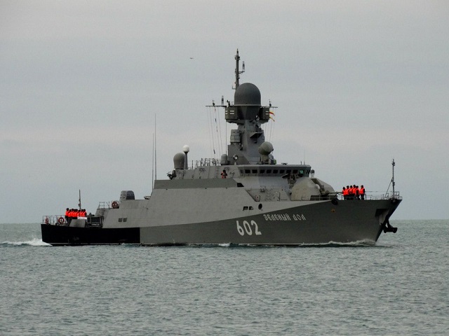 Russia’s Black Sea Fleet Project 21631 Buyan-M-class small missile ships (corvettes) Serpukhov and Zelyony Dol have fired three Kalibr-NK (SS-N-27 Sizzler) subsonic cruise missiles to strike land targets of the Jabhat al-Nusra terroristic grouping in Syria, according to the press department of Russia`s Ministry of Defense (MoD). 