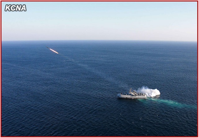 The Korean Central News Agency (KCNA), the state news agency of North Korea, released a series of pictures showing the Korean People's Army (KPA) Navy test launching a new type of anti-ship missiles from a Surface Effect Ship (SES). The new indigeneously developped missile shares a close ressemblance with the Russian made Kh-35 (Uran or SS-N-25 Switchblade). It is the first time the missile and the SES are officialy revealed by North Korean media.