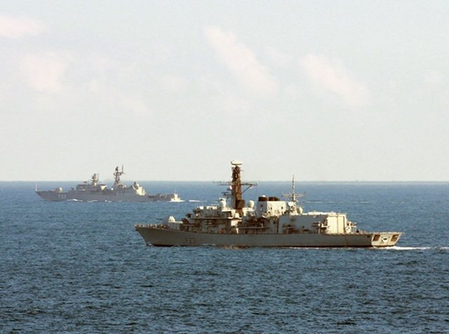 Royal Navy Type 23 Frigate Tracked and Monitored Russian Neustrashimy class Frigate