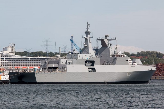 The first of two MEKO Frigates built by Germany's ThyssenKrupp Marine Systems (TKMS) in Kiel appears ready to start her first sea trials according to ship spotter pictures. The vessel, designated MEKO A-200 AN Frigate, was launched in early December 2014. Algeria ordered two frigates (with an option for two more) in March 2012. The weapons fit selected by the Algerian Navy is quite powerfull for this type of vessel.