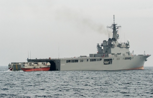 The French Navy (Marine Nationale) announced it has conducted joint amphibious maneuvers with the Japan Maritime Self-Defense Force (JMSDF) and the US Navy last month in the East China Sea. Named Kitsune 2015, the exercise (which was a first for the three navies) involved the Mistral class LHD Dixmude and Lafayette class Frigate Aconit of the French Navy, the Osumi (head of the class) tank landing ship of the JMSDF and Arleigh Burke-class destroyer USS Preble of the US Navy.