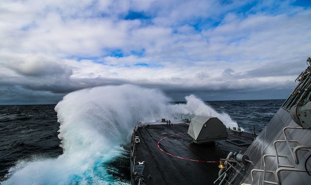 The littoral combat ship USS Freedom (LCS 1) completed Seakeeping and Structural Loads Trials, commonly referred to as Rough Water Trials (RWT) in late March the Navy reported May 21. The U.S. Navy must demonstrate the seaworthiness and structural integrity of each new ship class. One of the primary ways the Navy verifies these qualities is through a series of at-sea tests and inspections. These are designed to ensure the hull design is able to navigate through and withstand forces due to inclement weather and high sea state conditions. 