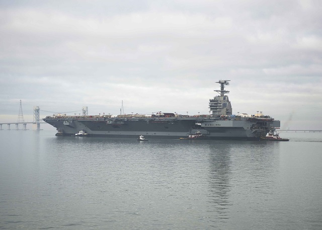 The U.S. Navy announced that the delivery of Gerald R. Ford (CVN 78), first ship of the new Ford class of aircraft carriers, will be delayed six to eight weeks as more tests are needed before the vessel can start its sea trials campaign. The original delivery date was set for March 31, 2016.