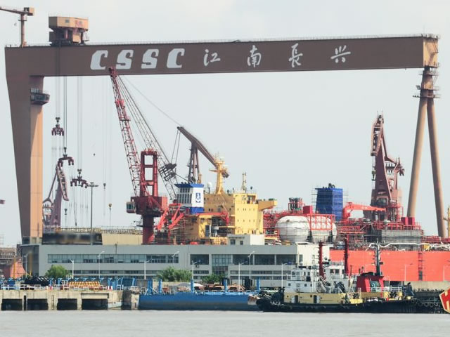 Recent pictures from China confirm that the first hull of the next generation Type 055 Guided-Missile Destroyer (DDG) for the People's Liberation Army Navy (PLAN or Chinese Navy) is under construction at the Jiangnan Changxing naval shipyard located near Shanghai.