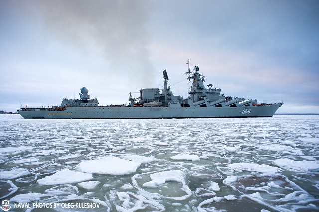 Slava class cruiser MARSHAL USTINOV Russia Navy post refit 1