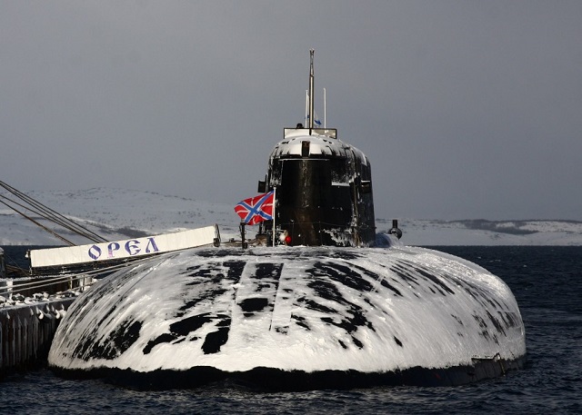 The Northern Fleet’s nuclear-powered submarine Orel recently damaged by fire at the Zvyozdochka Shipyard in Severodvinsk in north Russia will join the Russian Navy before the end of 2016 after repairs, shipyard spokesman Yevgeny Gladyshev told TASS on Wednesday. Orel (K-266) is a Project 949A Antey nuclear-powered cruise missile submarine (SSGN) (NATO designation: Oscar II).
