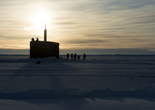 Two Los Angeles-class submarines arrived at U.S. Navy Ice Camp Sargo, a temporary station on top of a floating ice sheet in the Arctic, March 14, as part of Ice Exercise (ICEX) 2016. USS Hartford (SSN 768) from Groton, Connecticut, and USS Hampton (SSN 767) from San Diego will conduct multiple arctic transits, a North Pole surfacing, scientific data collection and other training evolutions during their time in the region. 