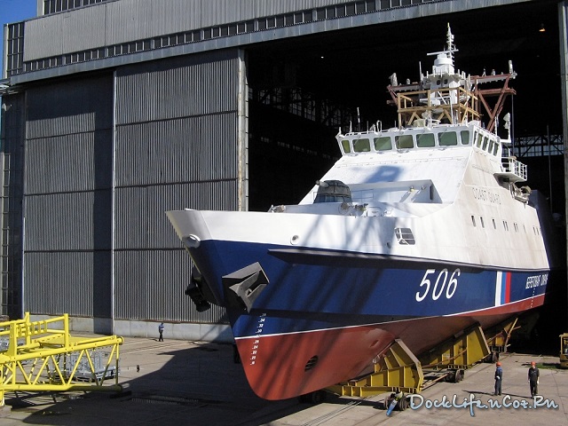 On May 6, 2016, the Almaz Shipyard in St. Petersburg launched the Severnoye Design Bureau-developed Project 22460 Okhotnik-class escort ship (serial number 506) it has been building for the Border Guard of Russia’s Federal Security Service (FSS). 