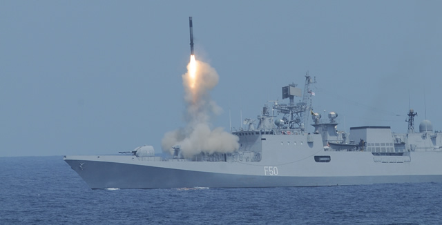 Brahmos Launch from INS Tarkash Indian Navy IMDS 2013 Daily News