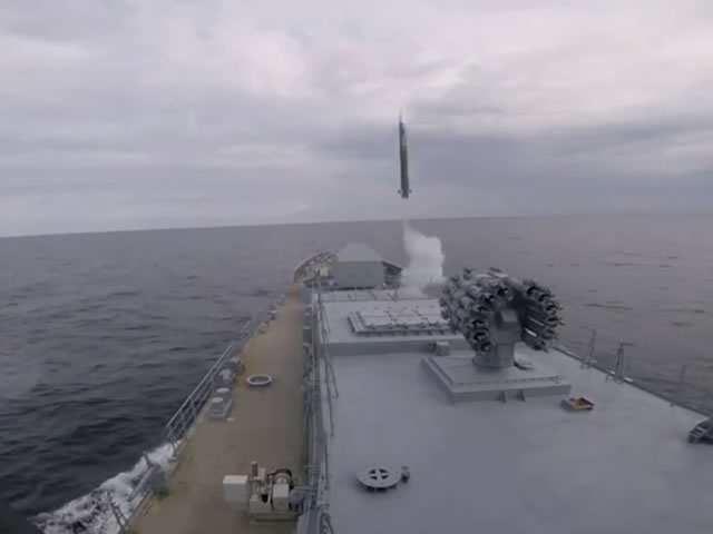 Videos: Russian Navy Project 11356 Frigate 'Admiral Makarov' Firing Shtil-1 Missiles 