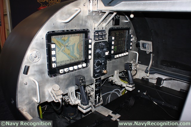 Inside view of the Proteus. It is fitted with Fly-by-wire (vs. mechanical) controls. Proteus is outfitted with through water voice and data acoustic communications systems, an Iridium satellite communications system and voice and data radios. A hard-wired internal diver’s intercom is included for manned operations. 