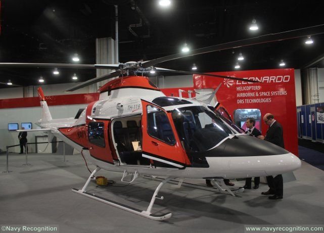 Leonardo-Finmeccanica introduced today an AgustaWestland AW119 single engine helicopter variant designated as the TH-119 during the Navy League Sea-Air Space Exhibition (Washington D.C., May 16-18). The aircraft is specifically designed for military training customers, primarily the U.S. Navy. 