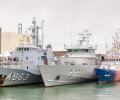 A963 Stern - Ready Duty Ship of the Naval Component of the Belgian Armed Forces (left)
P901 Castor - Patrol Vessel of the Naval Component of the Belgian Armed Forces (center)
Zeearend - Patrol vessel of the Netherlands Coastguard (right)

Belgian Navy picture