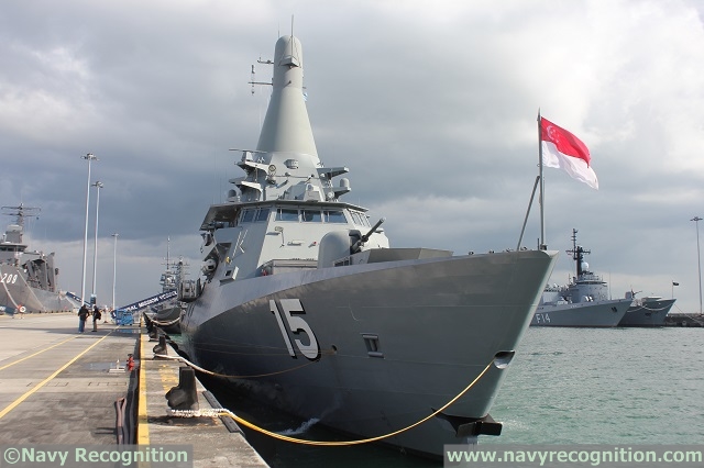 RSS Independence, the first of the Littoral Mission Vessel, seen here pierside at RSS Singapura - Changi Naval Base.