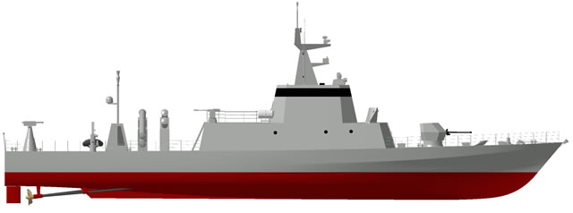 The Combattante FS46, evolution of sea proven CMN Combattante II class, is a Fast Attack Craft, able to perform with a high level of efficiency the tasks required by a Patrol Missile Boat mission's profiles. 