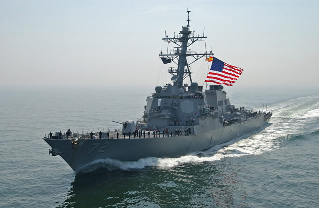The U.S. Navy has decided to maintain the USS Mahan (DDG-72 Flight II Arleigh Burke-class destroyer) in the Mediterranean. The move aims at strengthenin U.S. Navy presence in the region after new allegations of use of chemical weapons in Syria. USS Mahan was originally to sail back to its home port in Norfolk, Virginia. In total, four Burke class destroyers of the U.S. Navy Sixth fleet are curretly deployed in the Mediterranean waters: USS Gravely, USS Barry, USS Mahan and USS Ramage.