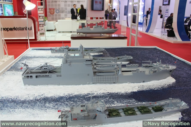 At the IDEF 2013 defense exhibition currently held in Istanbul, Turkey, Turkish shipyard ADIK (Anadolu Shipyard) is showcasing its Landing Ship Tank project. The project consists in a locally produced new generation fast amphibious vessel of upper-intermediate size designed to meet operational requirements of Turkish Naval Forces Command.