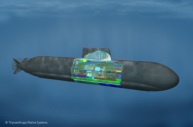 The HDW Class 216 Submarine is a long-range multi-mission two-deck fuel cell submarine with exceptional