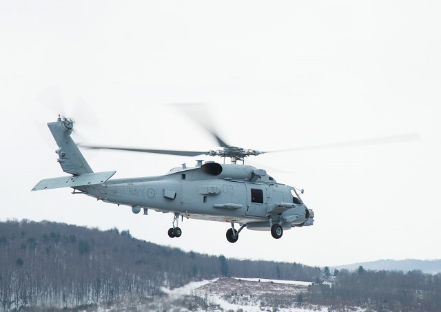 The third and fourth MH-60R “Romeo” helicopters take flight from the Lockheed Martin facility in Owego, N.Y., to join the Royal Australian Navy’s (RAN) first pair of helicopters training at Jacksonville Naval Air Station in Jacksonville, Florida.