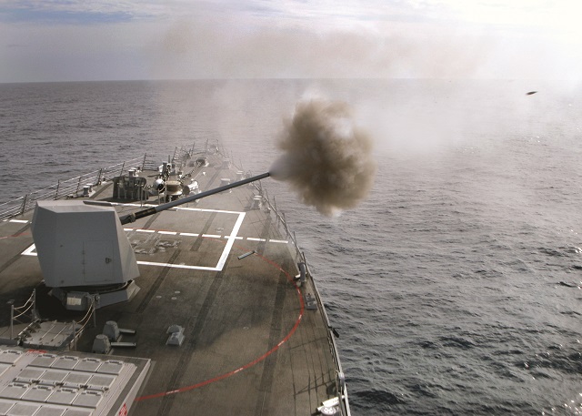The BAE Systems Mk45 Mod 4 main gun is being fitted on all new-built (or upgraded) US Navy destroyers and cruisers