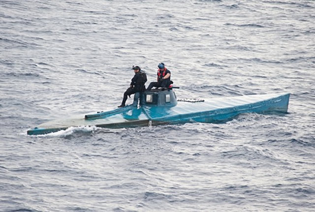 U.S. Customs and Border Protection Office of Air and Marine agents along with U.S. Navy and U.S. Coast Guard personnel intercepted a semi-submersible craft carrying more than 16,870 pounds of cocaine in the eastern Pacific Ocean on July 18.