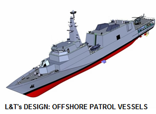 Indian Shipbuilder Larsen & Toubro (L&T) has been awarded a contract valued at Rs 1,432 crores by the Ministry of Defence for the design and construction of seven Offshore Patrol Vessels (OPVs) for the Indian Coast Guard (ICG).