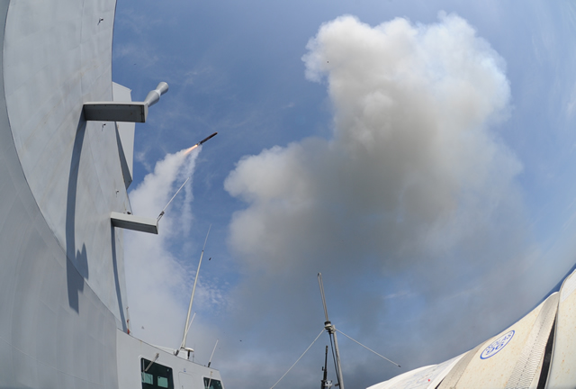 The frigate Aquitaine, the first unit in the multi-mission frigate program (FREMM), has successfully fired its first naval cruise missile on May 19 on the firing ranges of the DGA missile testing centre off Levant Island. This is the first time that a European surface ship has fired a cruise missile. On May 12, the frigate also successfully fired its first Exocet MM40 surface-to-surface missile.