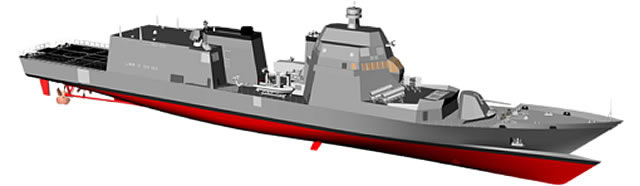 The multipurpose offshore patrol ship is a highly flexible ship with capacity to serve multiple functions ranging from patrol with sea rescue capacity to Civil Protection operations, and in its most highly equipped version, first line fighting vessel. There will be indeed different configurations of combat system: a “soft” one for the patrol task integrated for self-defence ability, and a “full” one, equipped for a complete defence ability. The vessel is also capable of operating high-speed vessels such as RIB (Rigid Hull Inflatable Boat) up to 11 meters long through lateral cranes or a hauling ramp located at the far stern.